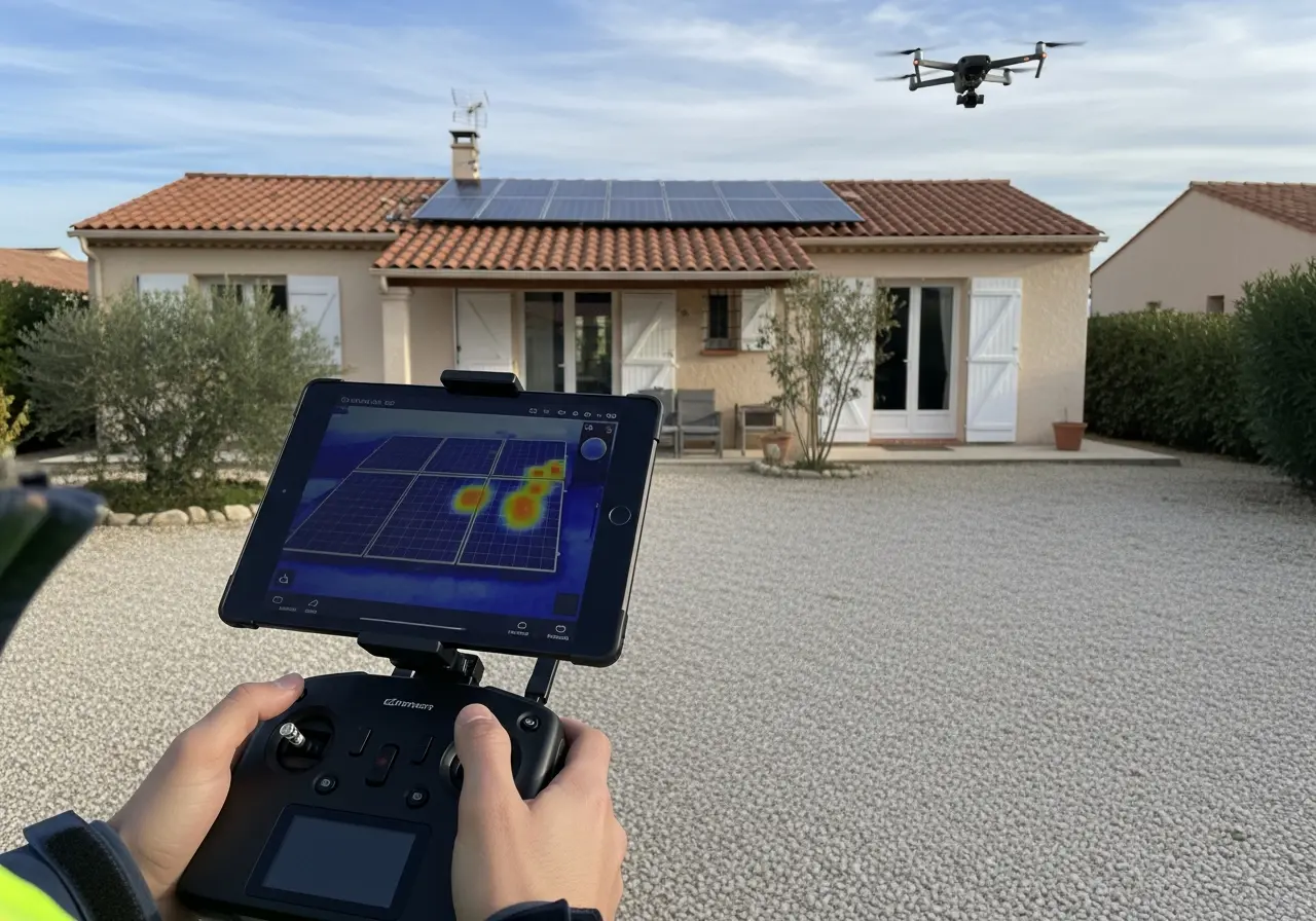 Inspection thermique par drone des panneaux solaires à Toulon